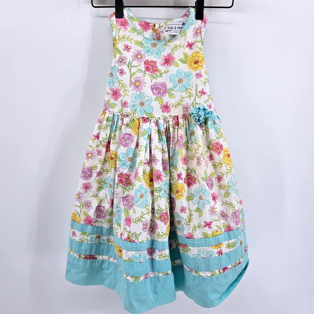 Polly & Friends Floral Cottagecore Sleeveless Tea‎ Party Dress Girls Size 6